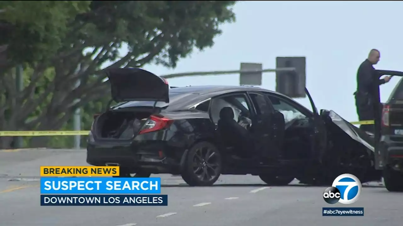 Suspect gets away after LAPD search at downtown LA apartment building following pursuit, crash