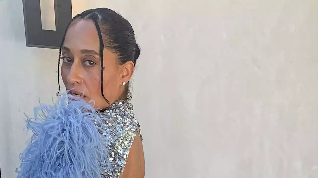 Tracee Ellis Ross’s Sparkly Feathered Dress Is A Maximalist’s Dream