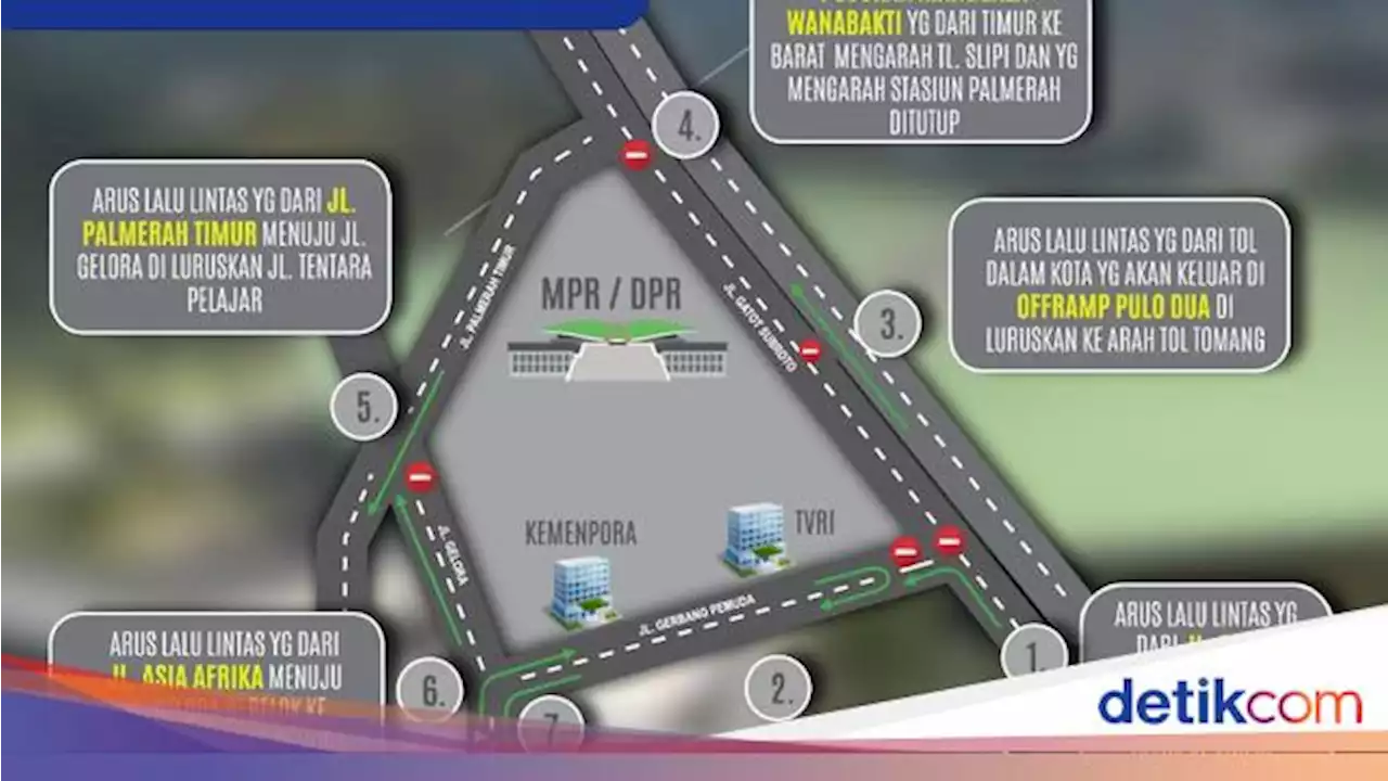 Lalin Istana dan DPR Ditutup Mulai Jam 9 karena Ada Demo, Ini Daftarnya