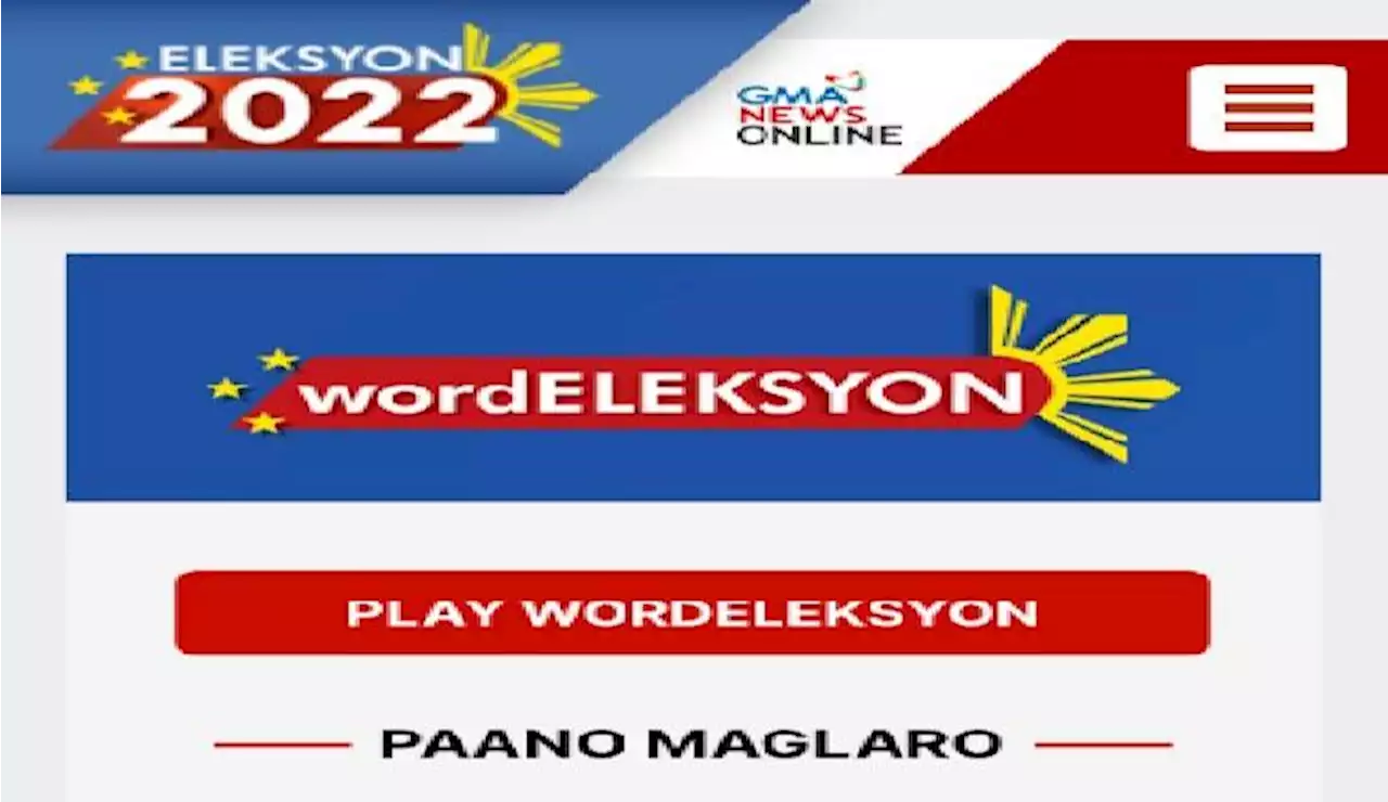 SAGOT NA!: 'WordEleksyon,' maaaring laruin sa GMA News Online