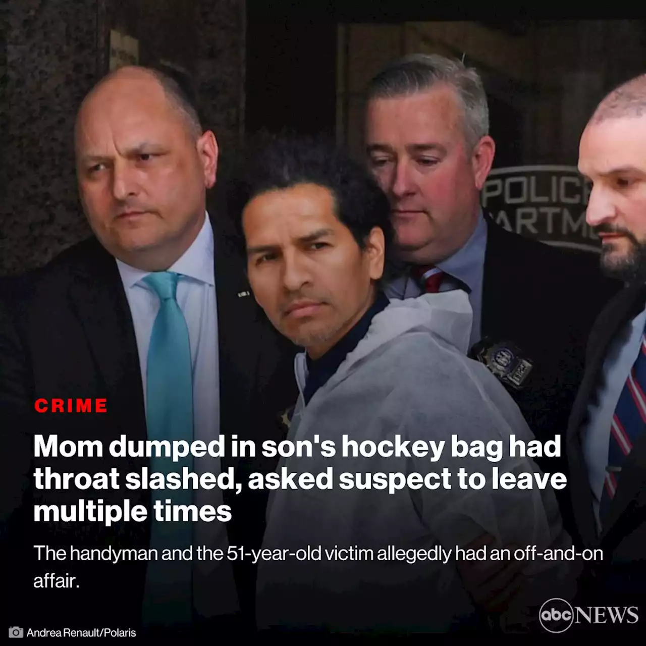 Mom dumped in son's hockey bag had throat slashed, asked suspect to leave multiple times