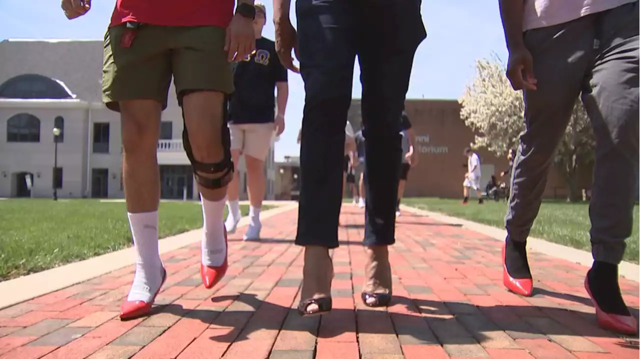 Widener University Male Students Walk Through Campus In Heels To Raise Awareness For Domestic Violence, Sexual Abuse