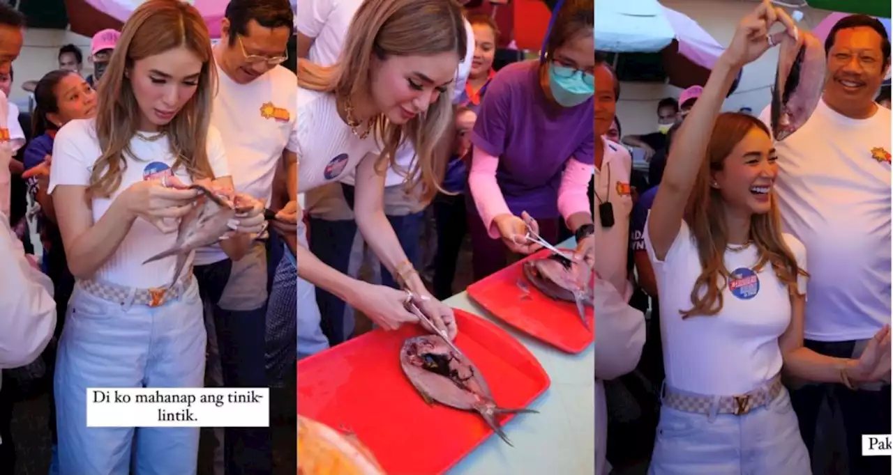 Heart Evangelista tries her hand at deboning ‘bangus’