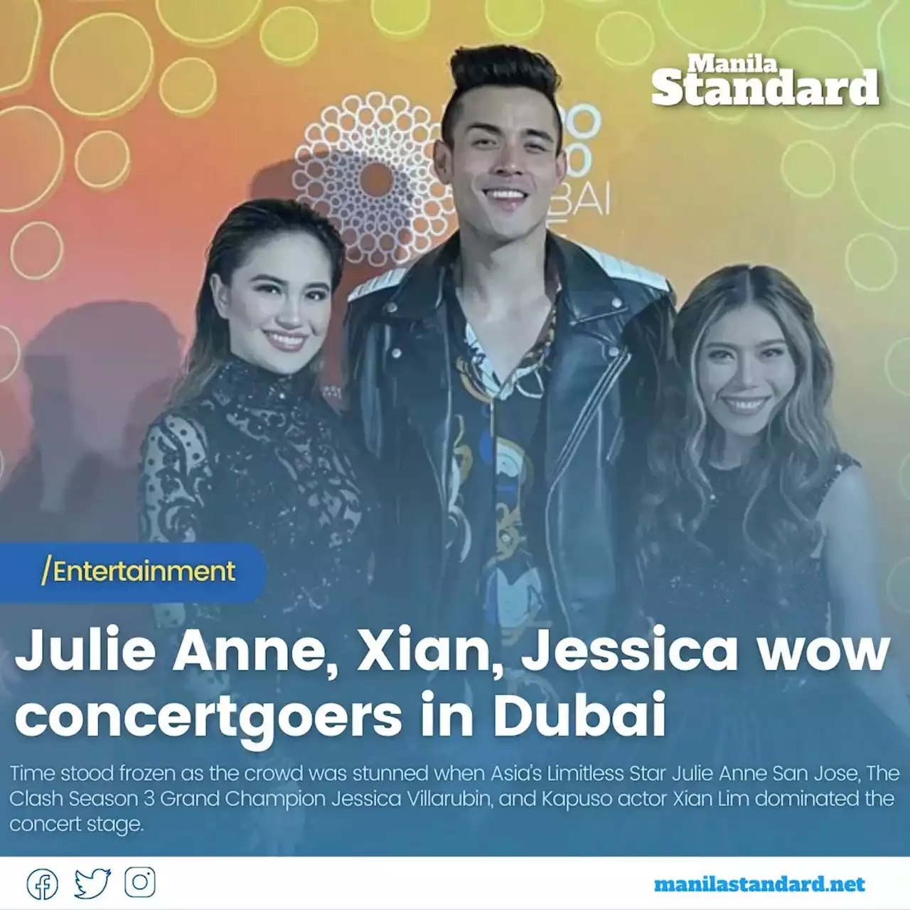 Julie Anne, Xian, Jessica wow concertgoers in Dubai