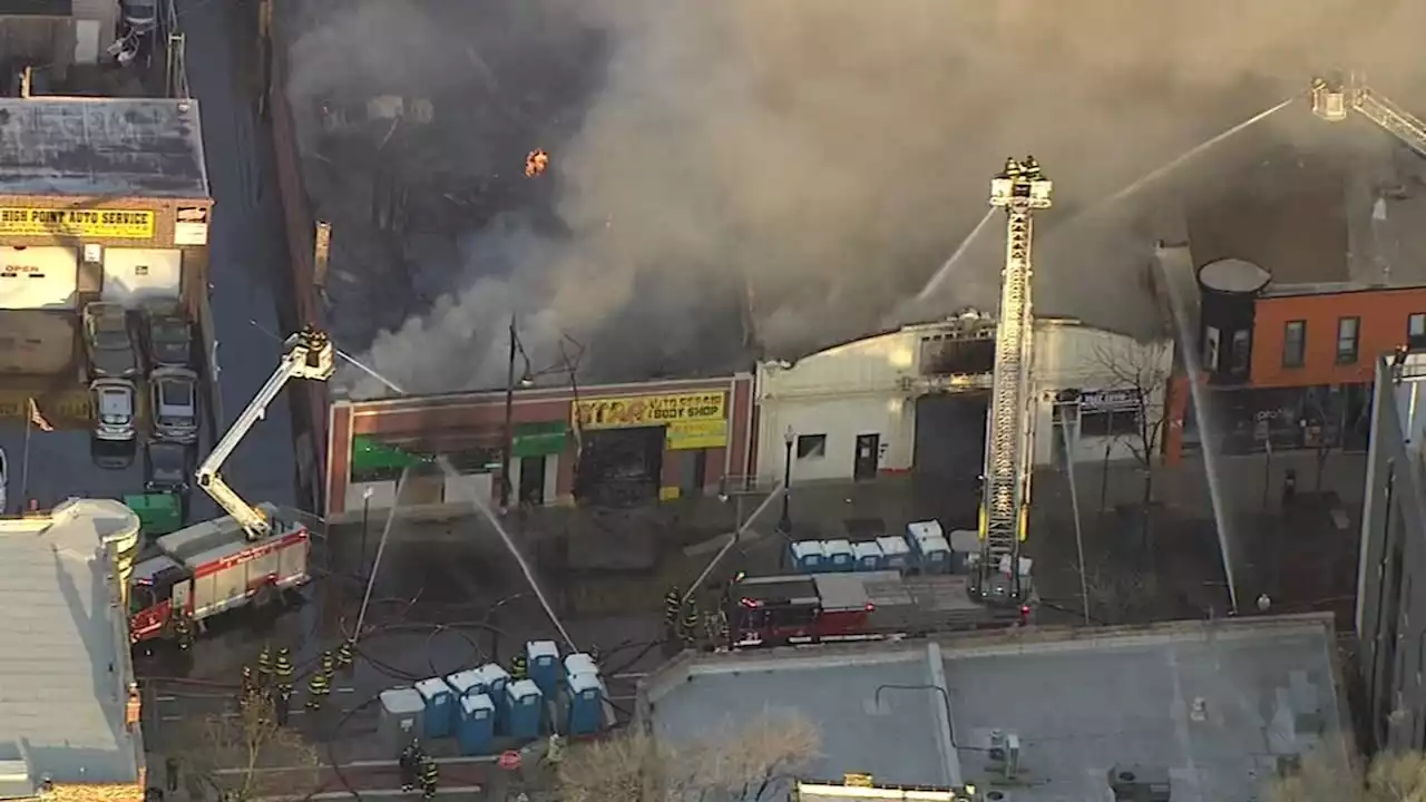 Fire destroys 2 Ravenswood neighborhood auto shops, 1 hurt, Chicago Fire Dept. says