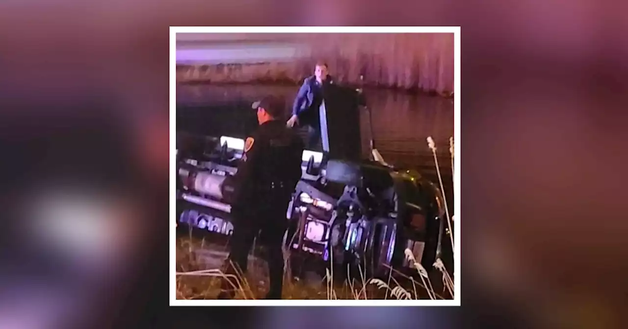 Man tells story of jumping into action to save another man trapped in a submerged pickup truck in Northwest Indiana