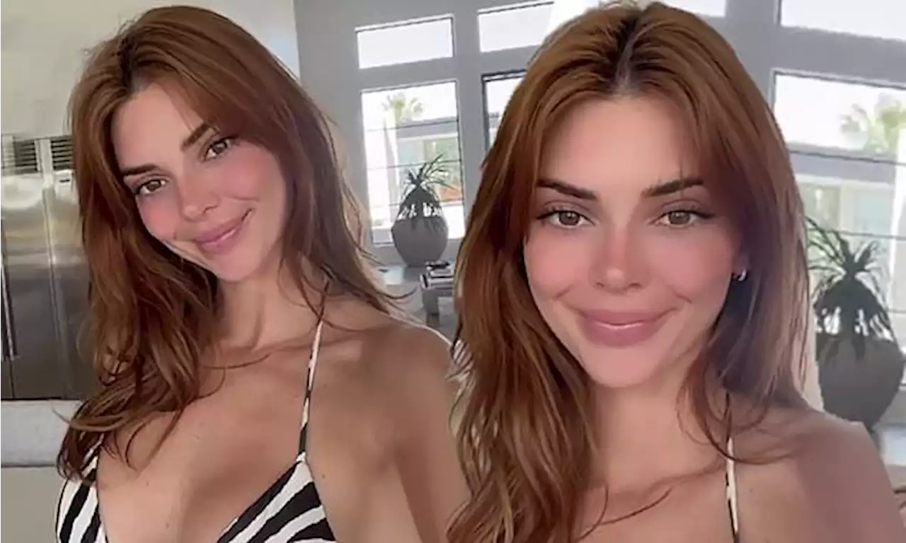 Kendall Jenner rocks a zebra-print bikini top in a sizzling video