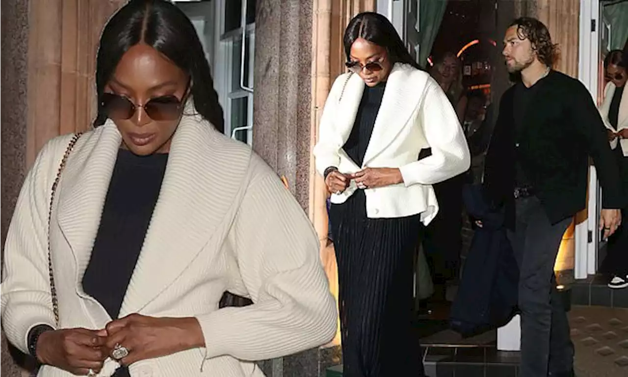 Naomi Campbell oozes chic as she leaves dinner with Nachson Mimran