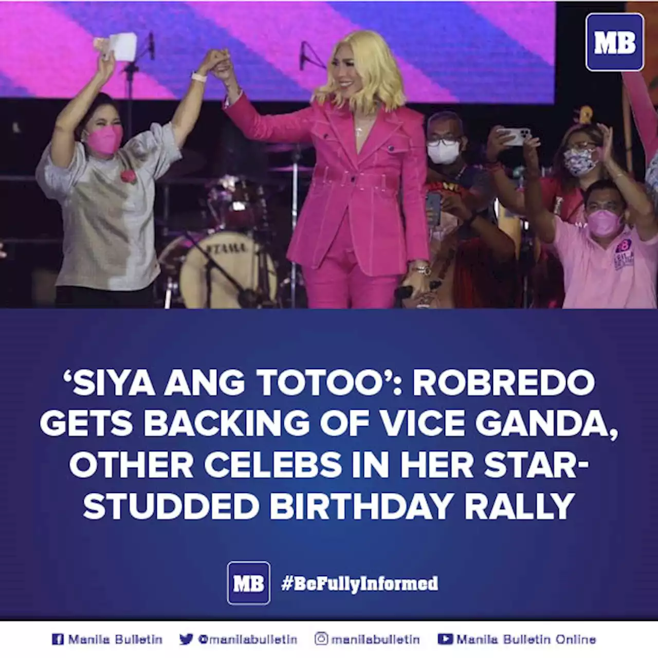 ‘Siya ang totoo’: Robredo gets backing of Vice Ganda, other celebs in her star-studded birthday rally