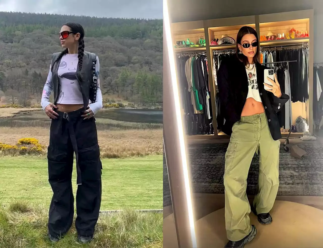 Dua Lipa and Hailey Bieber Herald the Return of Cargo Pants