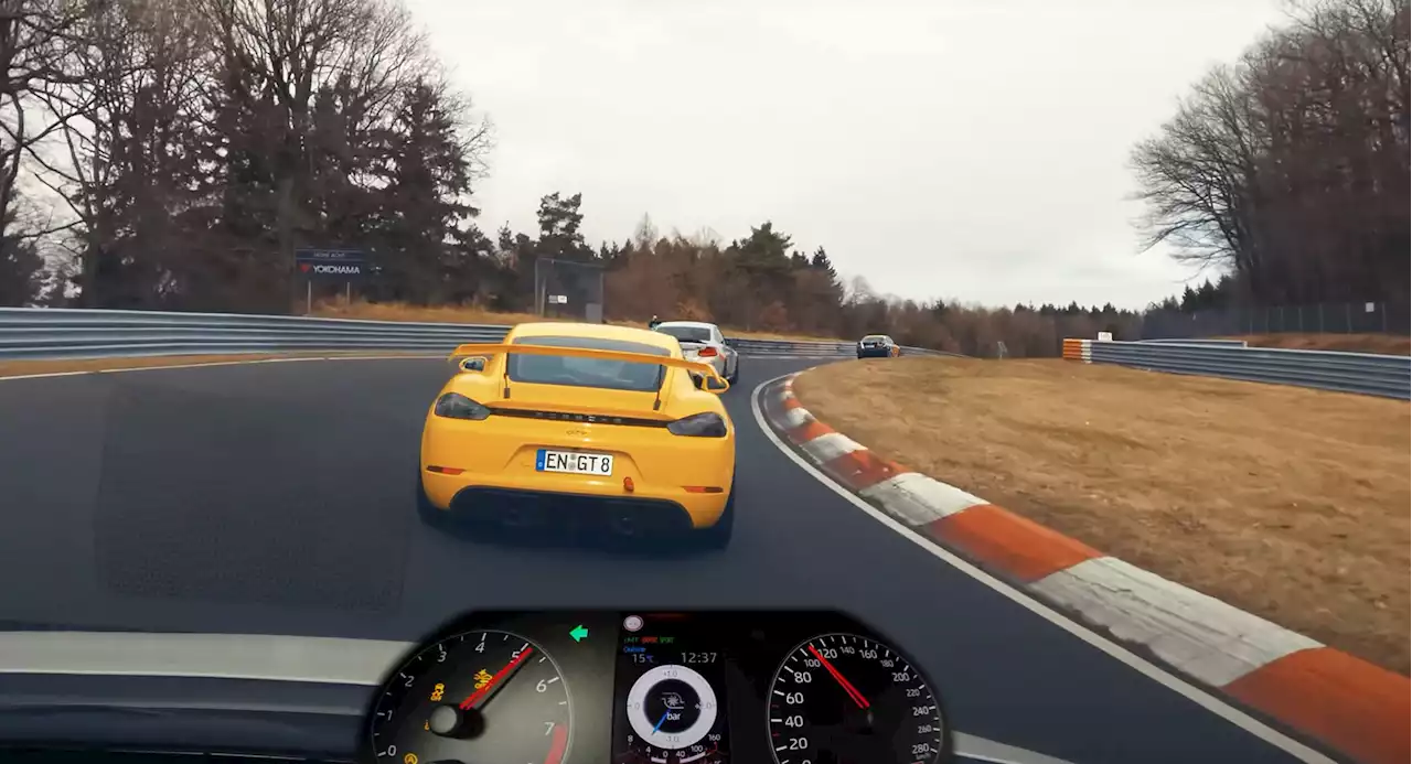 This Porsche 718 Cayman GT4 Can't Shake A Toyota GR Yaris At The 'Ring | Carscoops