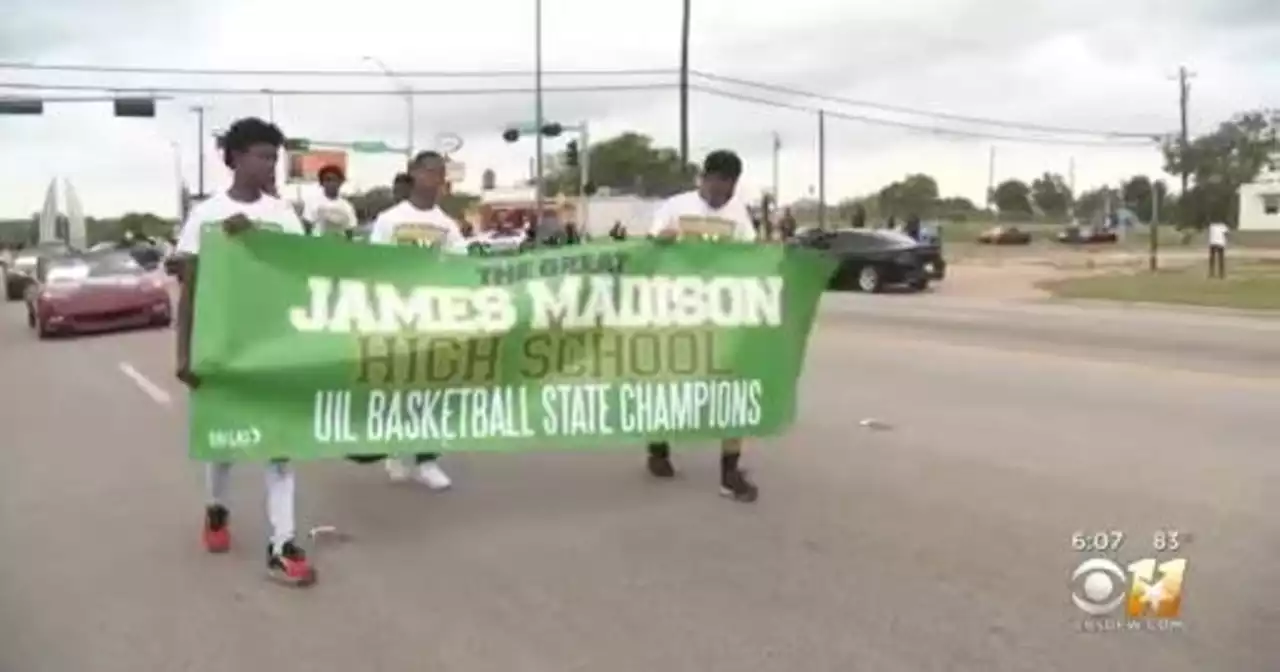 Dallas parade celebrates James Madison HS after basketball state title win