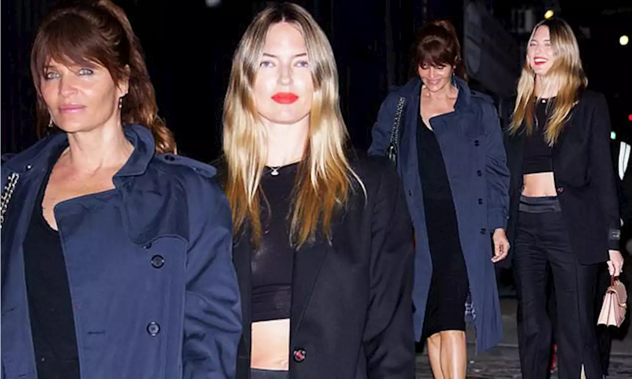 Helena Christensen and Martha Hunt attend Gigi Hadid's birthday bash