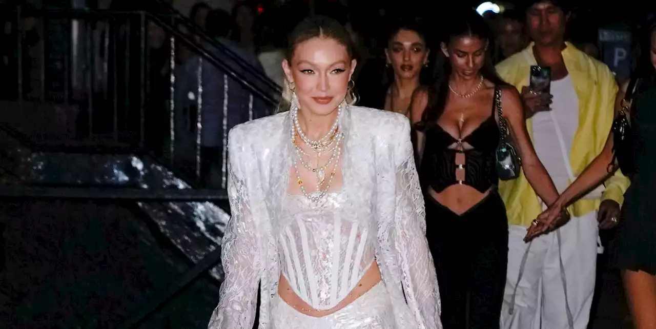 Gigi Hadid's Birthday Outfit Involves a Corset and Sheer Lace Pants