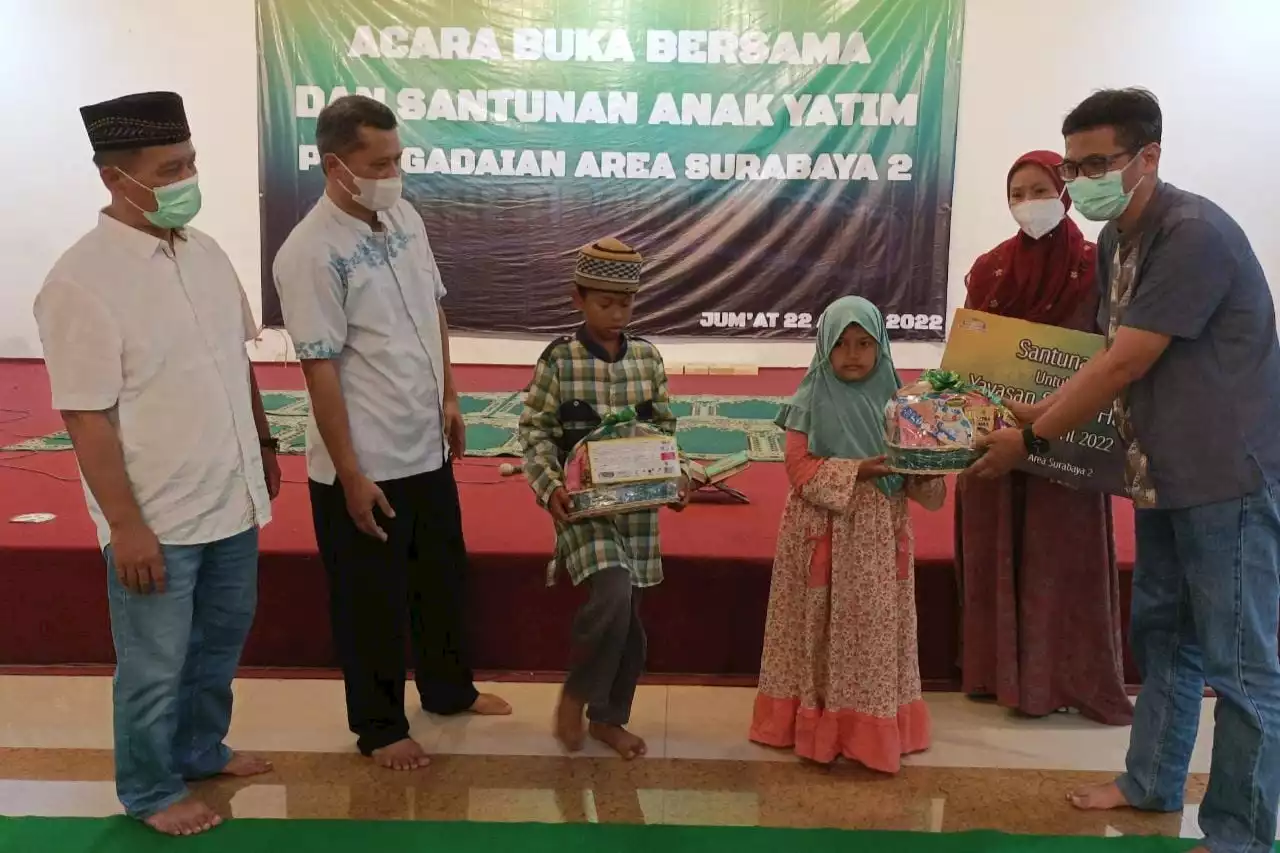 Bentuk Syukur Ramainya Bazar Emas, Pegadaian Sidoarjo Tutup Acara dengan Santuni Anak Yatim