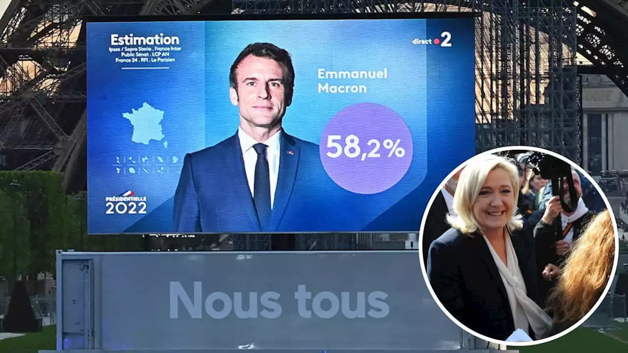 Emmanuel Macron to defeat Marine Le Pen in French election, exit poll predicts