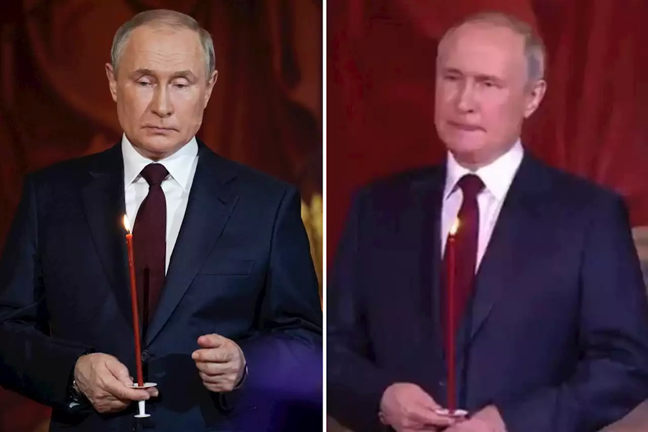 'Unsteady' Putin bites his lip and fidgets in church fuelling health rumours