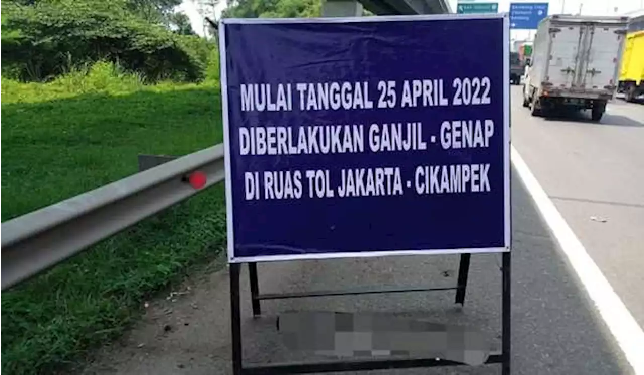 Jasa Marga Uji Coba Ganjil Genap di Tol Jakarta-Cikampek dan Tol Layang MBZ