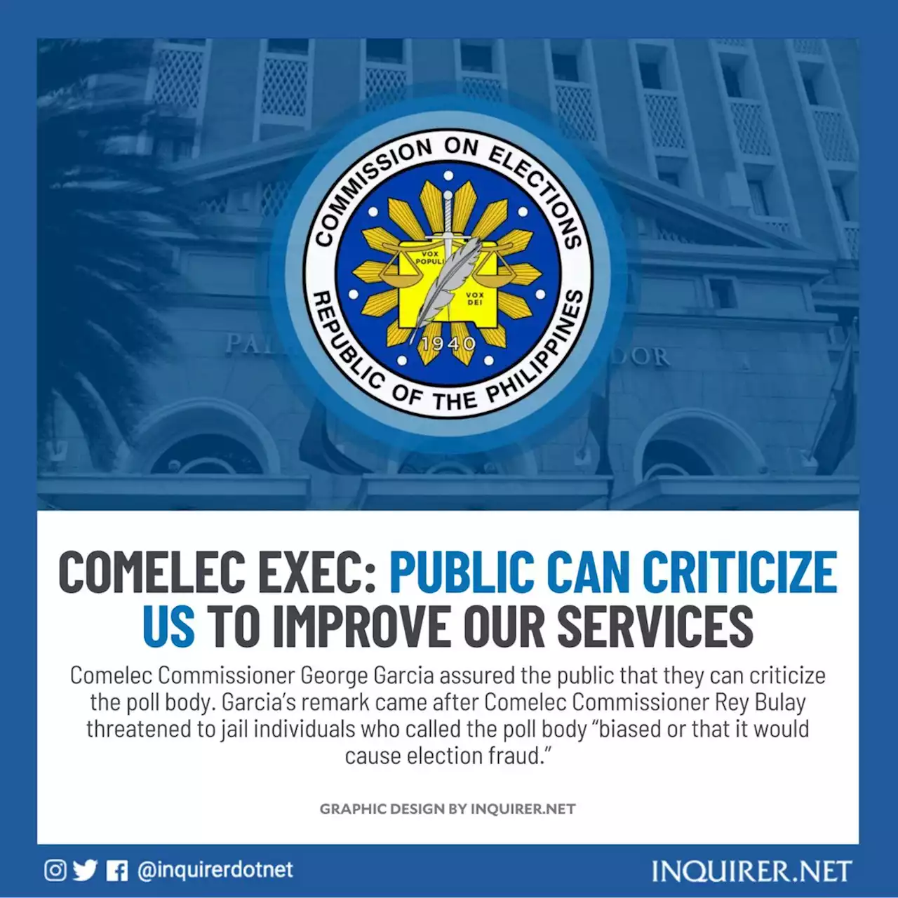 Comelec exec: Public can criticize us to improve our services