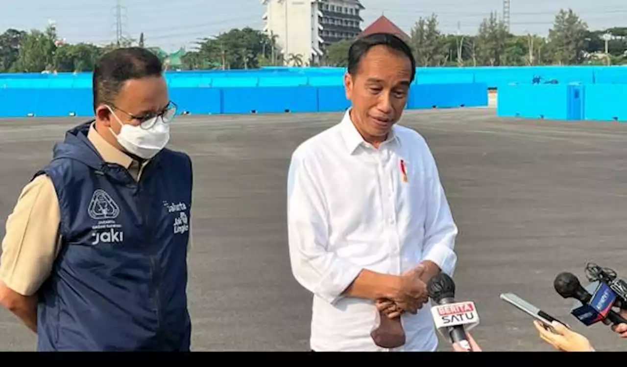 Didampingi Anies, Jokowi Tinjau Pembangunan Sirkuit Formula E