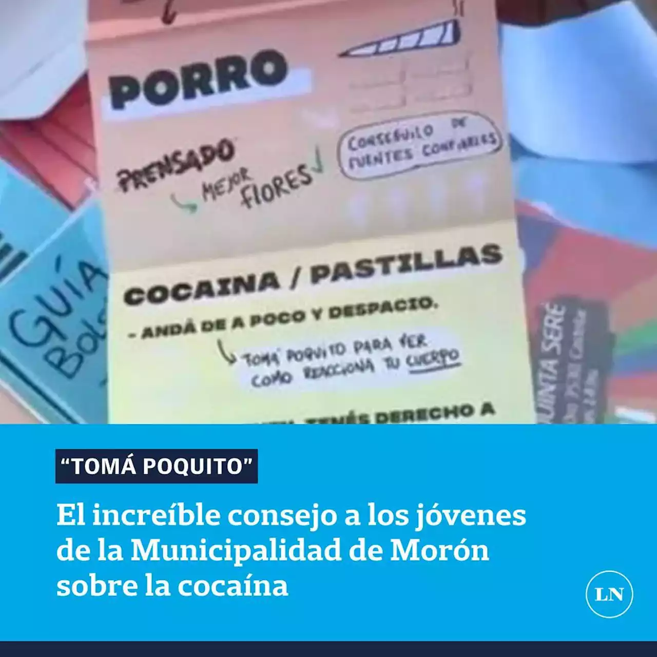 El increíble consejo a los jóvenes de la Municipalidad de Morón sobre la cocaína: “Tomá poquito para ver cómo reacciona tu cuerpo”