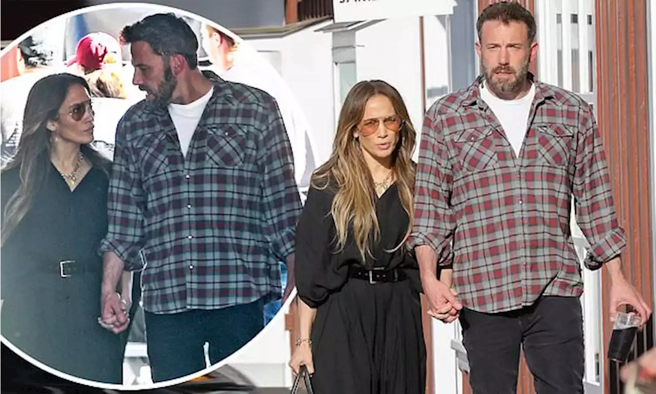 Jennifer Lopez and Ben Affleck hold hands as they step out for lunch