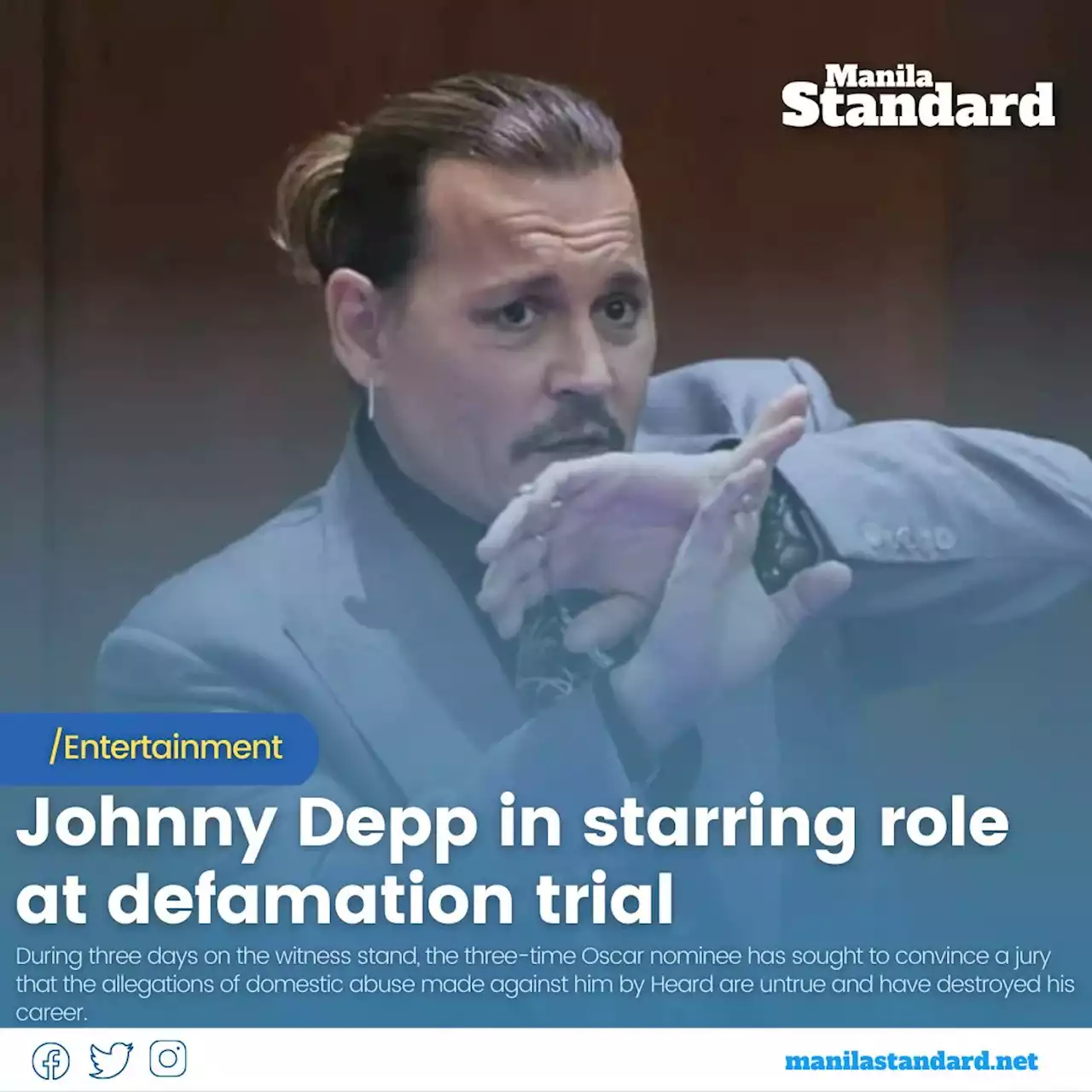 Johnny Depp in starring role at defamation trial