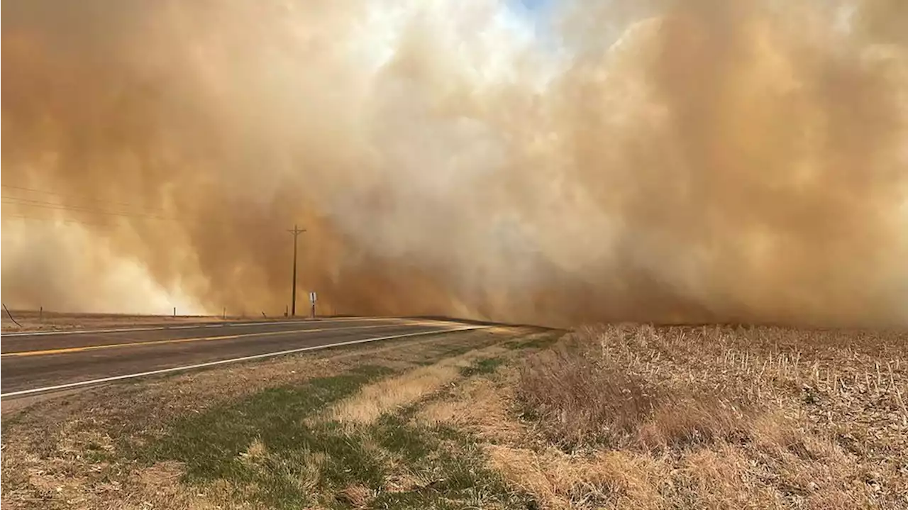 Wildfires tear across several states, driven by high winds