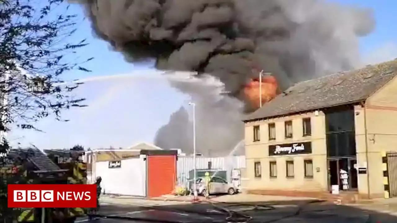 Sausage factory fire captured on video