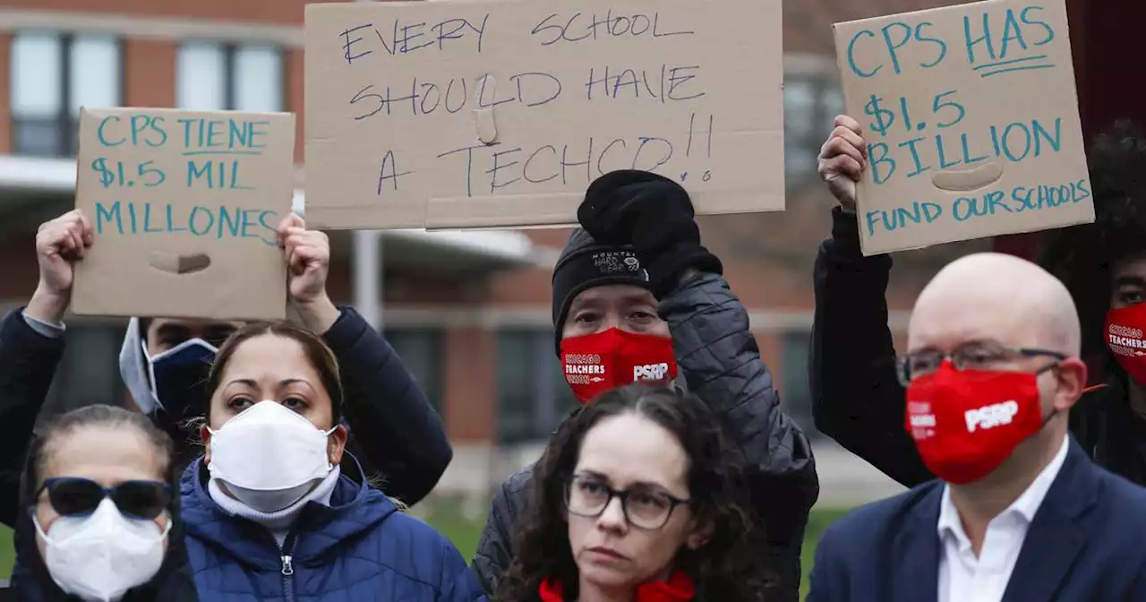 Little Village school’s teachers decry impact of proposed CPS budget cuts on students. ‘They deserve so much more.’