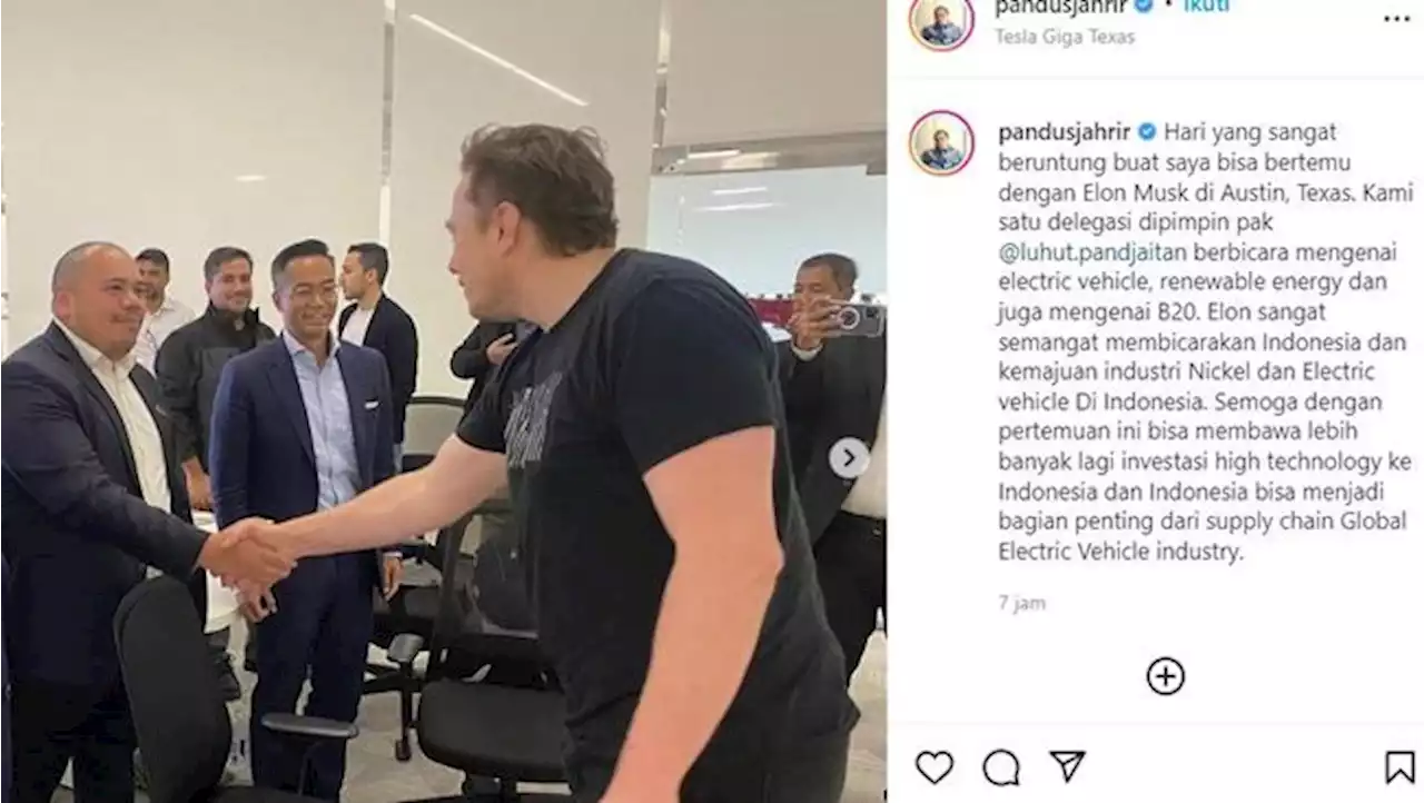 Luhut Cs Bertemu Elon Musk, Ngomongin Kendaraan Listrik Nih!