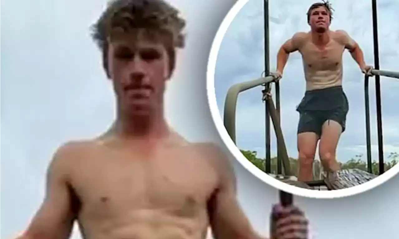 Robert Irwin shows off his impressive six-pack in shirtless video