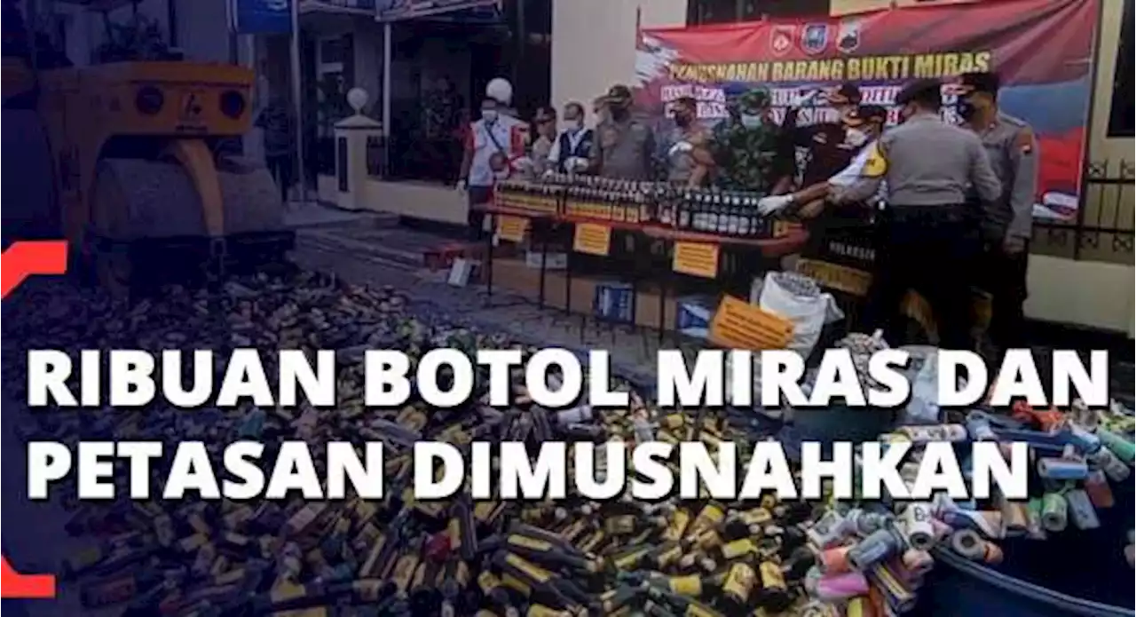 Ribuan Botol Miras dan Petasan Dimusnahkan Polres Tegal Kota