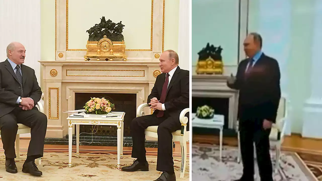 Video shows Putin 'uncontrollably convulsing' during meeting with Lukashenko