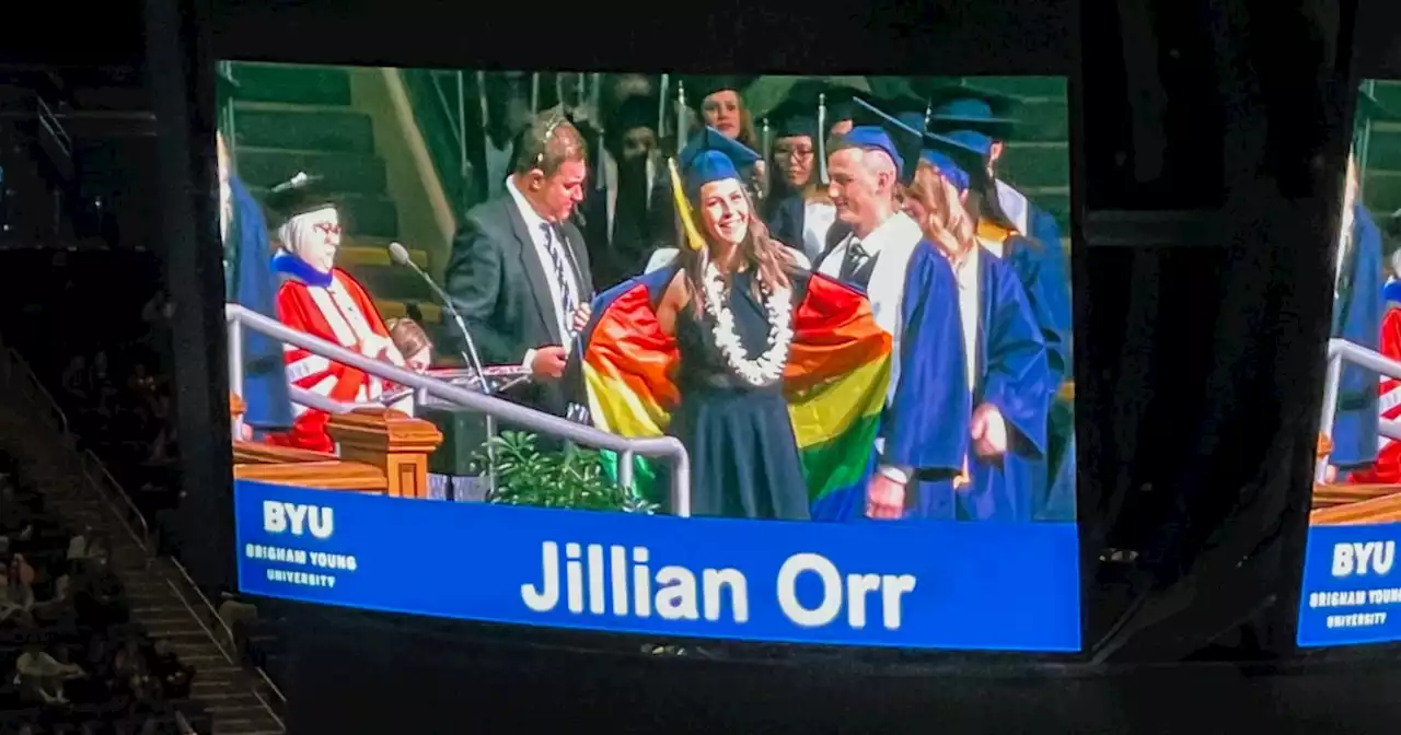 Student reveals rainbow flag under graduation gown in protest of BYU's LGBTQ policies