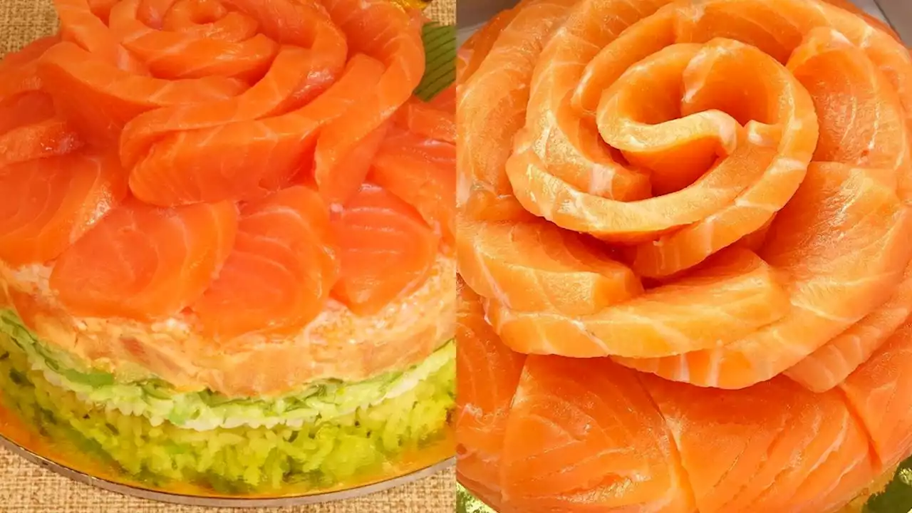 LOOK: A salmon sashimi cake exists, because why not