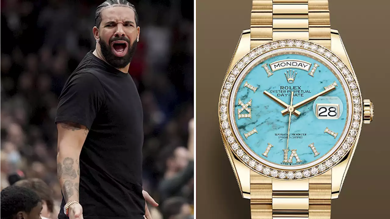 Who Needs a Tiffany-Blue Nautilus? Drake’s Turquoise Rolex Day-Date Shines at the Raptors Game