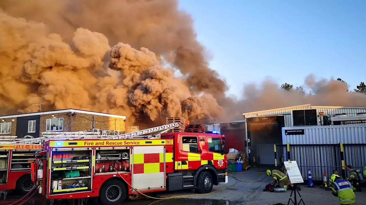 Harlow fire: Firefighters tackle huge blaze at sausage factory in Essex