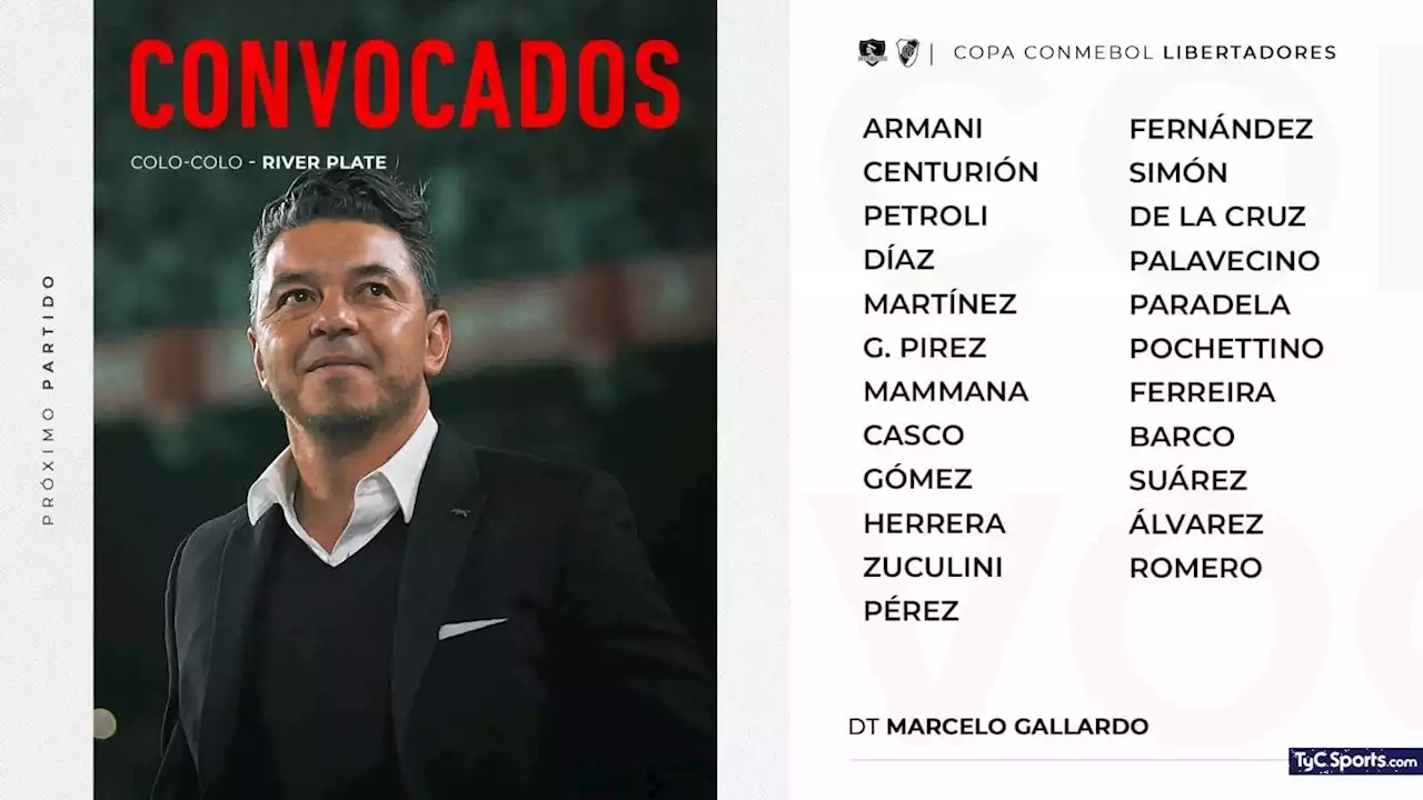 River ya piensa en Colo-Colo: los convocados, con dos regresos - TyC Sports