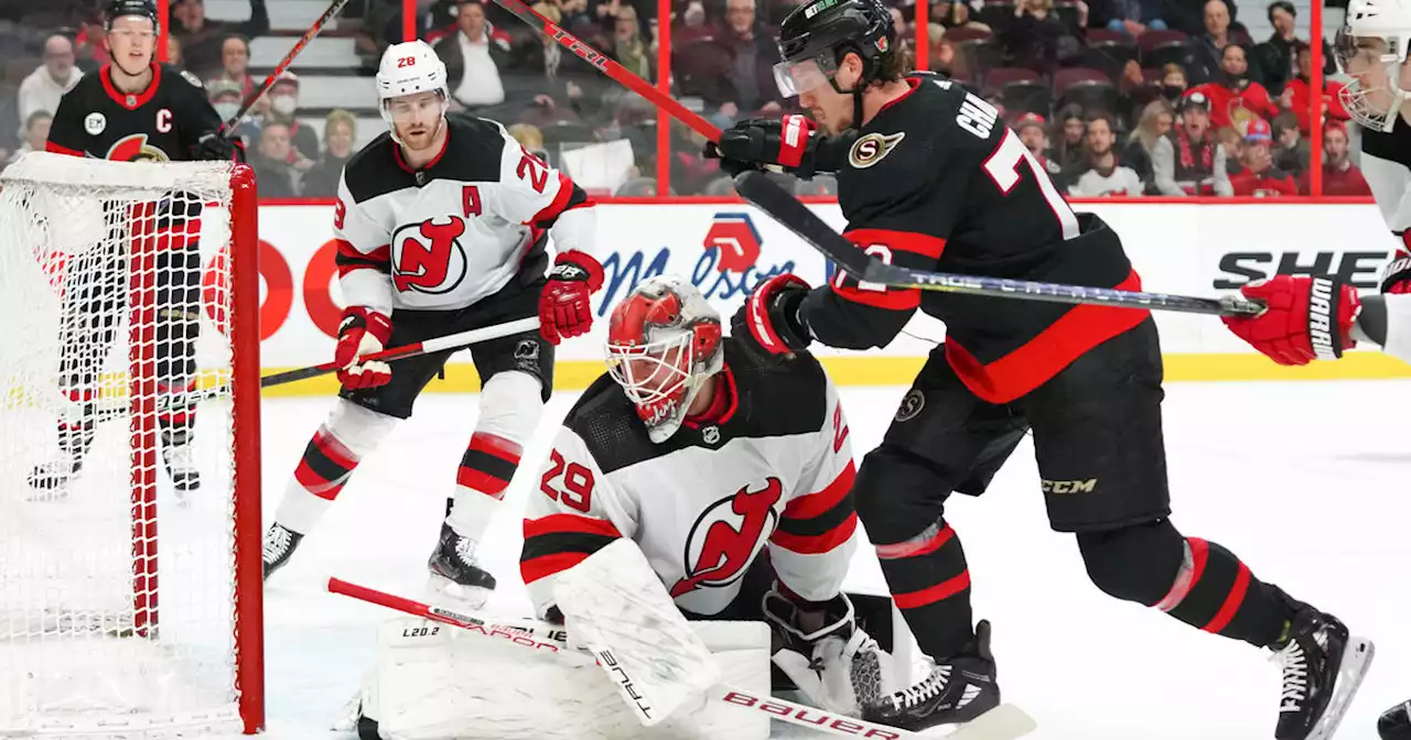 Batherson's overtime goal lifts Senators over Devils