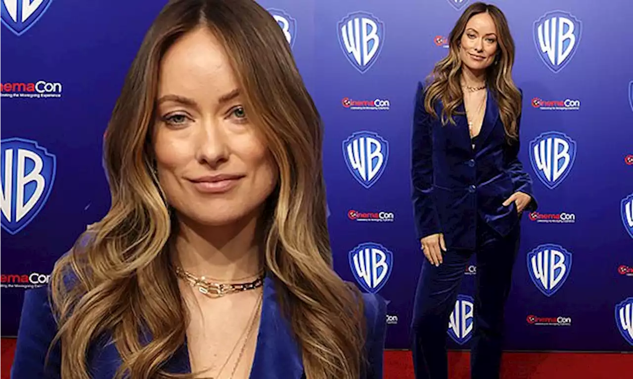 Olivia Wilde wows in a blue velvet suit during 2022 CinemaCon