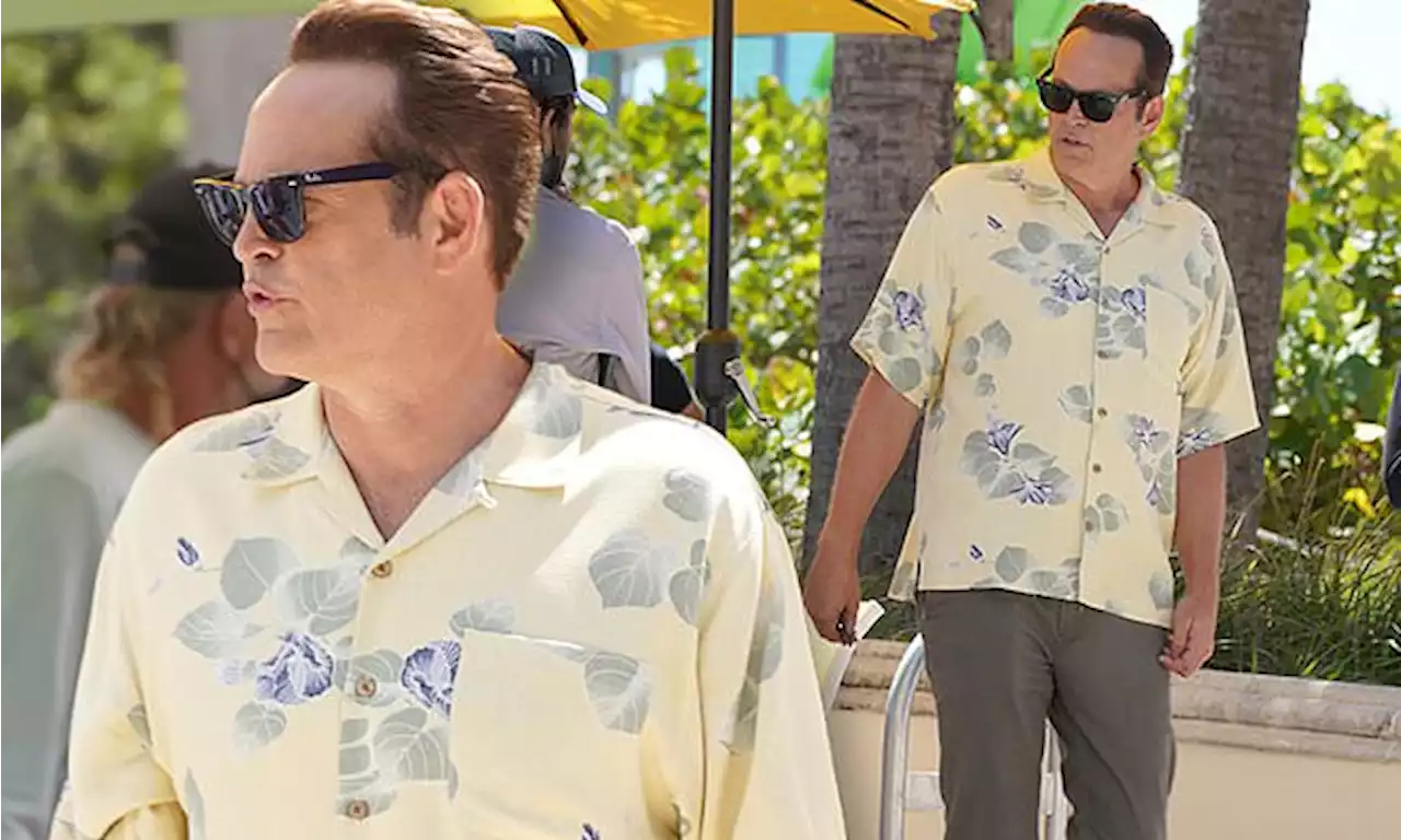 Vince Vaughn looks cool in tropical print shirt on set of Bad Monkey