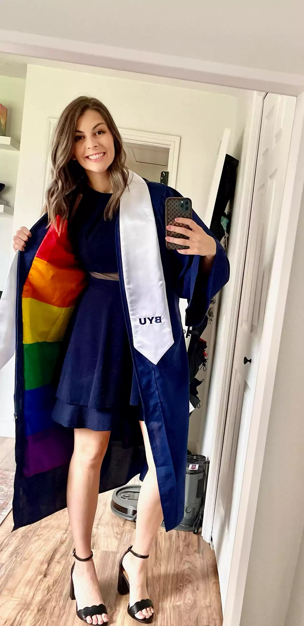 BYU Graduate Flashes Rainbow Gown In Defiance Of School's Anti-LGBTQ Policies