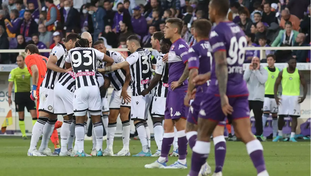 Fiorentina-Udinese 0-4: crollo viola, Europa più lontana