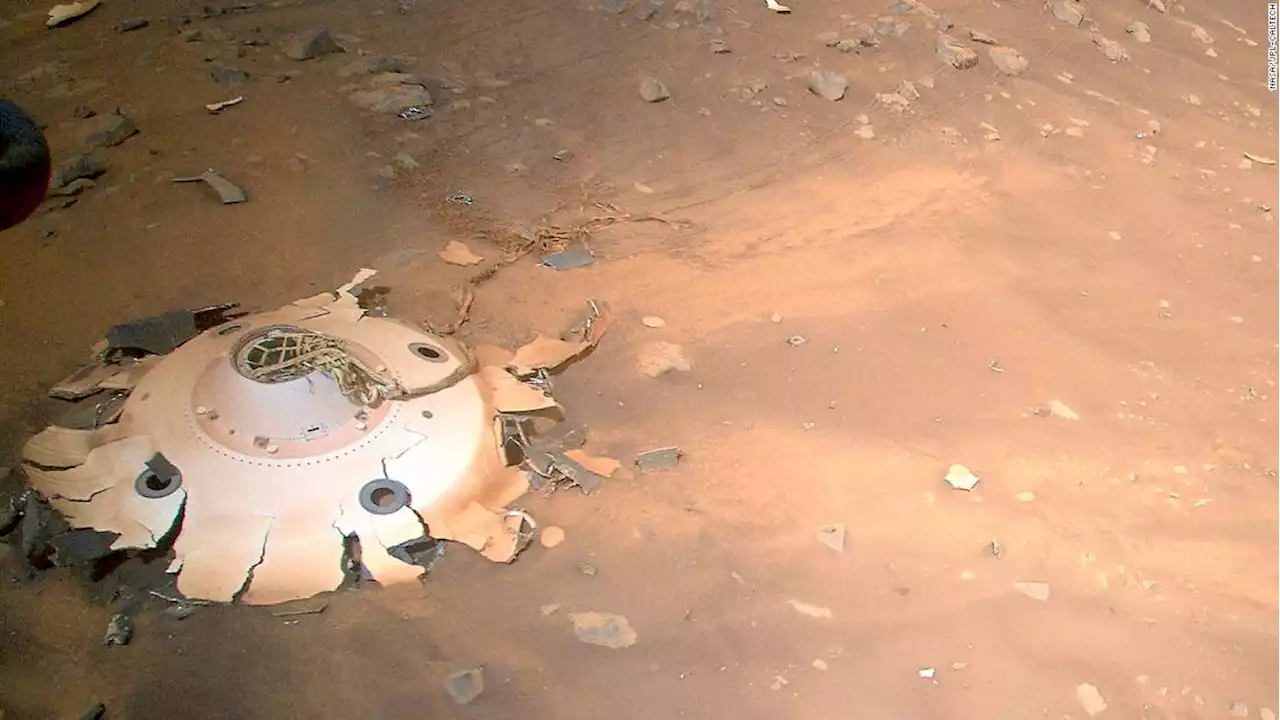 Ingenuity helicopter takes photos of debris field on Mars