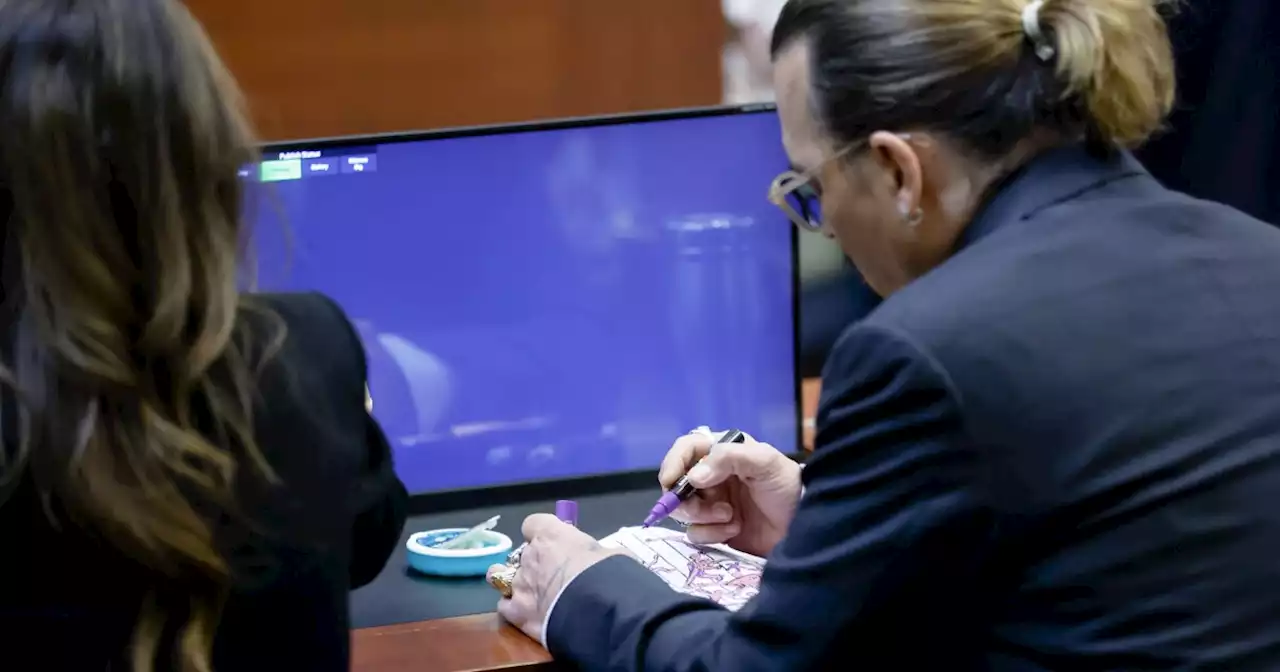 WATCH: Johnny Depp amuses himself with doodling artwork during court case