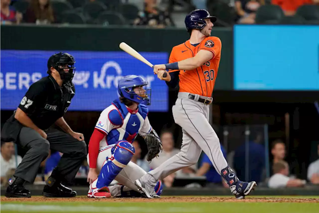 Tucker’s 3-run double helps Javier, Astros beat Rangers 4-3