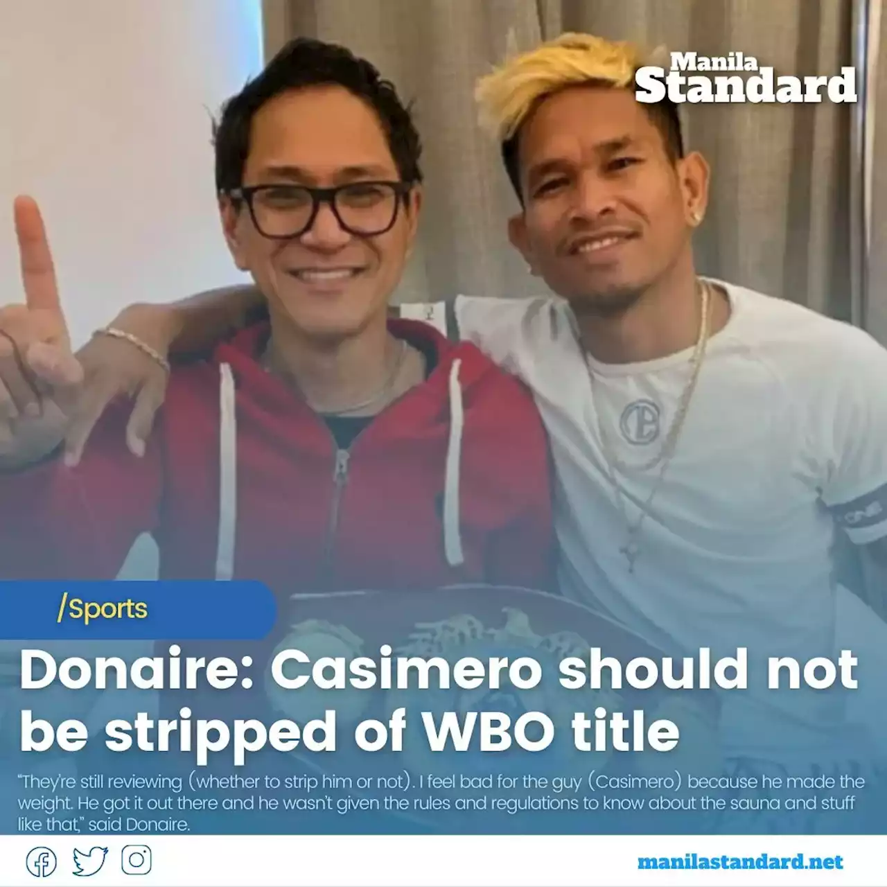 Donaire: Casimero should not be stripped of WBO title