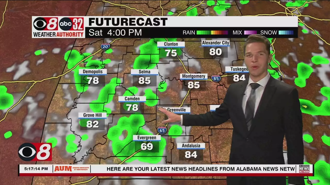 Mainly Dry, Warmer Friday, Weekend Rain Chances Rise - Alabama News