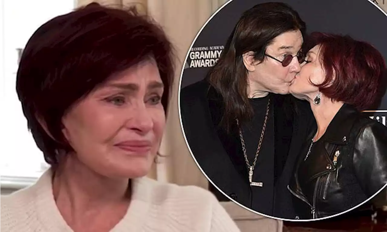 Sharon Osbourne breaks down in tears as she is rushes home to the US